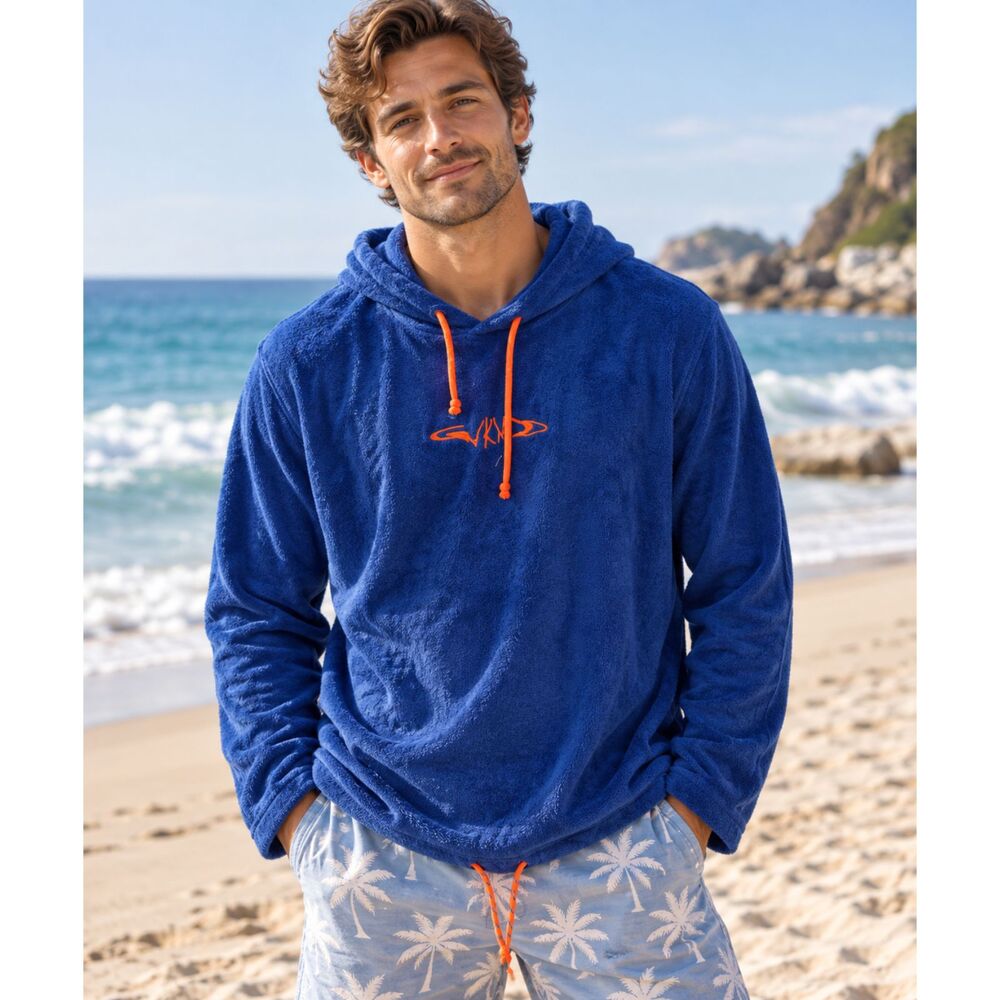 WKND Surf Skate Blue Terry Pullover Hoodie Medium Casual Outdoors Beach